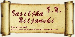 Vasiljka Miljanski vizit kartica